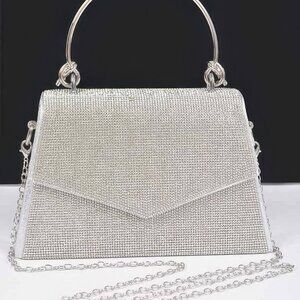 Rhinestone Metal Handle Bag